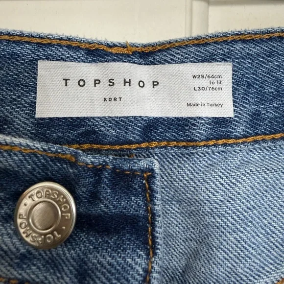 Topshop Classic Blue Wide Leg Jeans - Picture 2 of 4